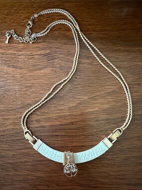 KEEP Collective White Leather Necklace with Gold Tree Accent